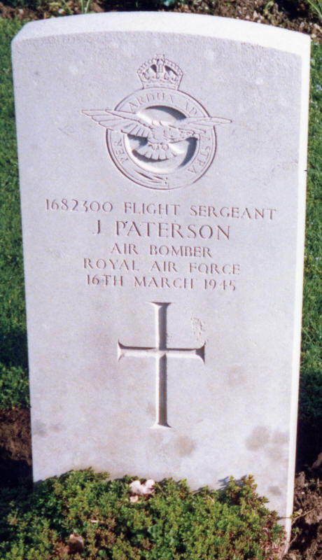 F/Sgt James Paterson<br/><br /><br />died March 16th, 1945